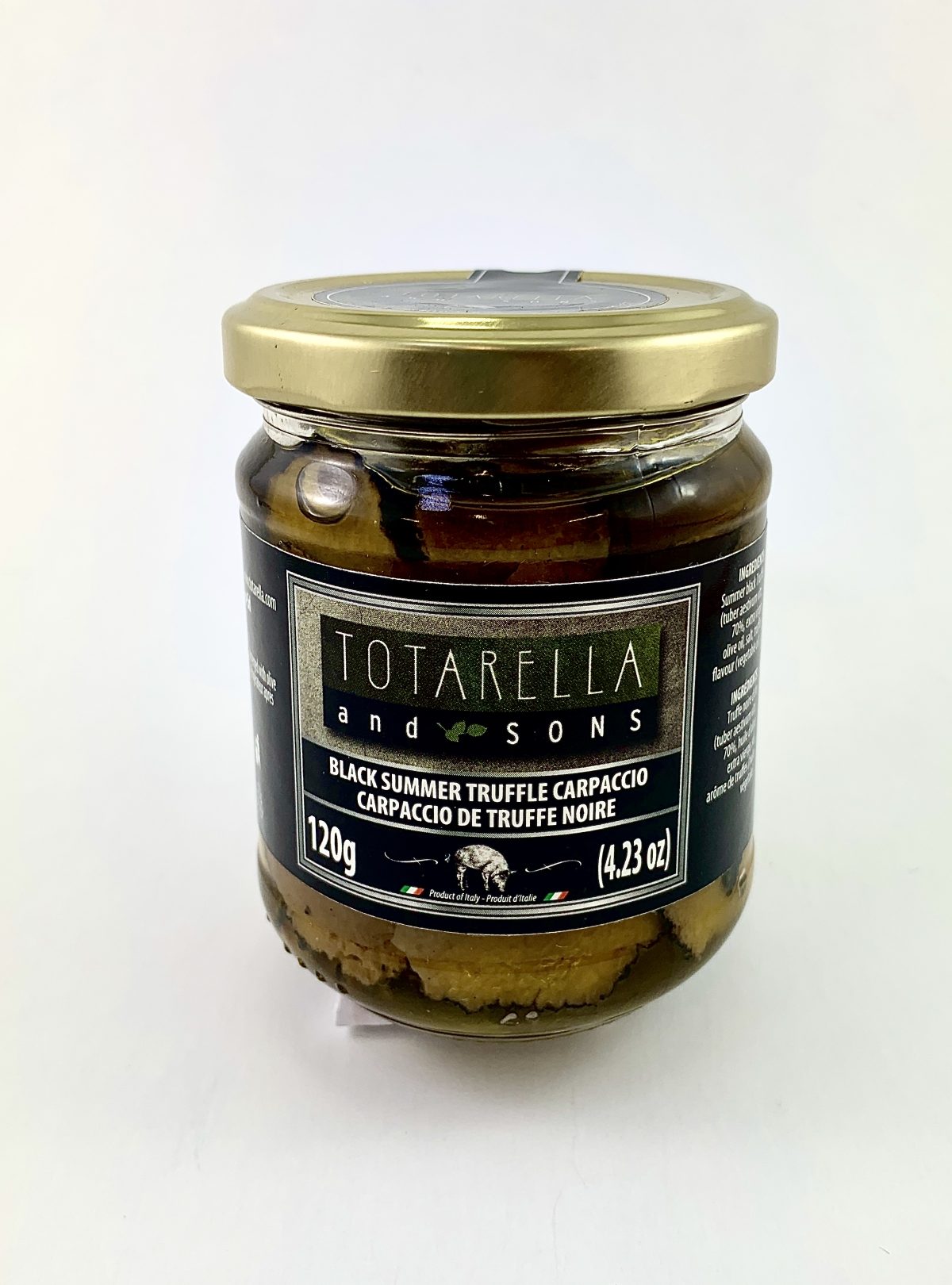 Totarella and Sons Black Summer Truffle Carpaccio Import Italian